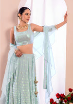 Beautiful Sky Blue Georgette Lehenga Choli