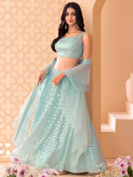 Beautiful Sky Blue Georgette Lehenga Choli