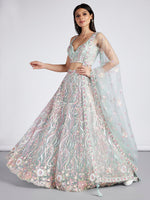 stylish lime green embroidered lehenga choli