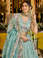 limegreen reception wear lehenga choli with dupatta