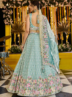 limegreen embroidered wedding outfit with sequinned work