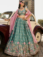 indian wedding georgette lehenga with sequins work
