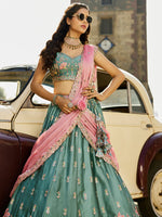 premium georgette embroidered lehenga for bridal wear