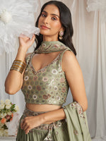 elegant limegreen embroidered lehenga outfit