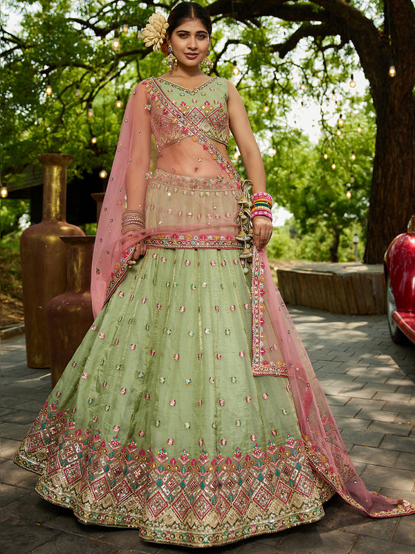 Limegreen Designer Lehenga Choli for Women