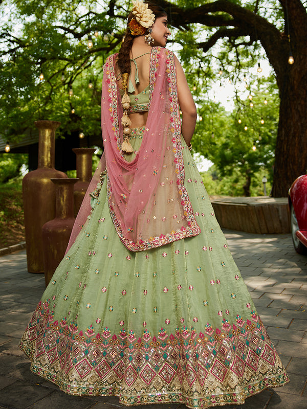 Limegreen Designer Lehenga Choli for Women