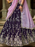 burgundy engagement lehenga with elegant organza fabric
