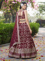 maroon designer ethnic lehenga for festive occasions
