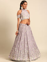 premium purple sequence work lehenga choli for bride
