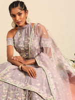 premium purple sequence work lehenga choli for bride