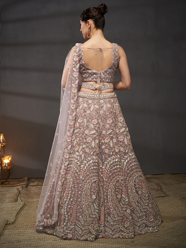 Mauve Designer Lehenga Choli for Bridal