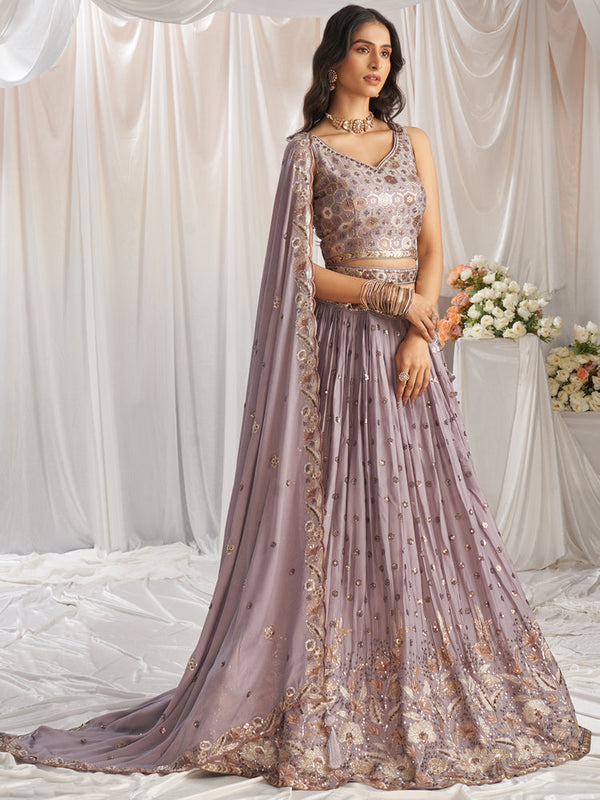 Mauve Traditional Indian Wedding Lehenga Choli