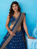 chinnon silk morpeach teal lehenga for indian wedding