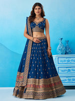 indian wedding morpeach teal lehenga with zari work