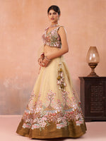 olive embroidered lehenga choli with dupatta