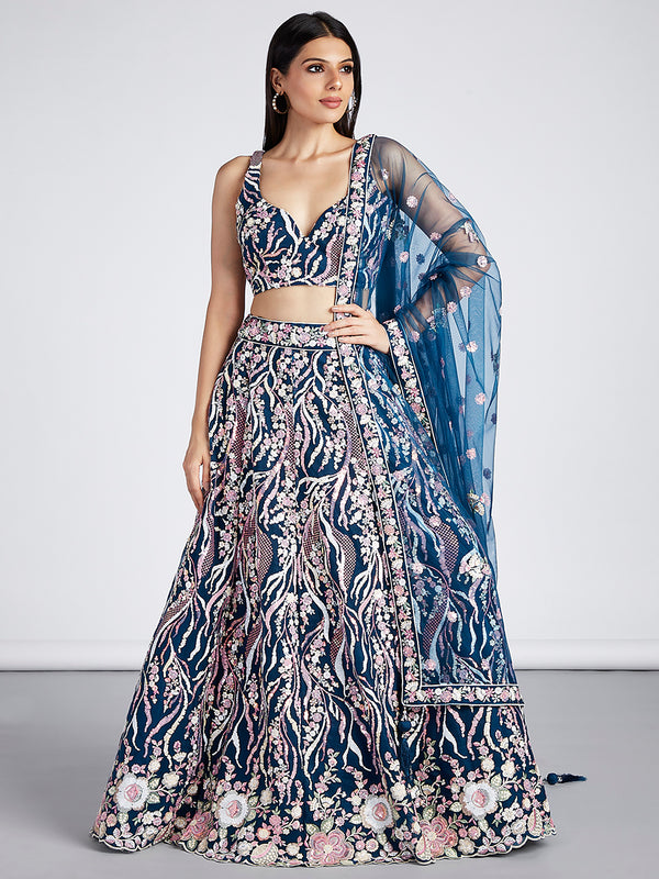 Navyblue Bridal Wear Lehenga Choli