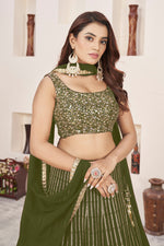 Designer Sequins Georgette Lehenga Choli Party Wear