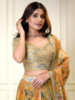 Organza Lehenga Choli with Floral Embroidery