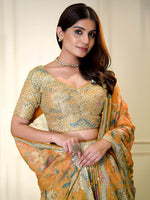 Organza Lehenga Choli with Floral Embroidery