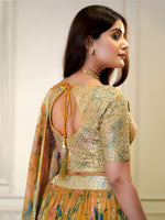 Organza Lehenga Choli with Floral Embroidery
