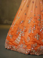 orange traditional indian bridal lehenga with unstitched blouse