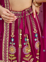 Pink Georgette Designer Lehenga Choli