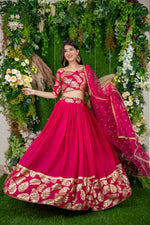 Pink Georgette Lehenga Choli For Wedding