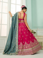 pink reception wear silk lehenga with dupatta