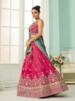 pink reception wear silk lehenga with dupatta