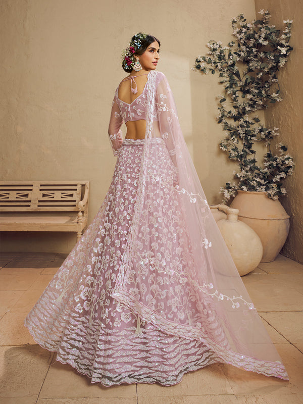 Pink Lehenga Choli - Embroidered Indian Wedding Wear