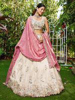pink semi stitched wedding lehenga choli