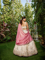 pink sequins and thread work lehenga choli