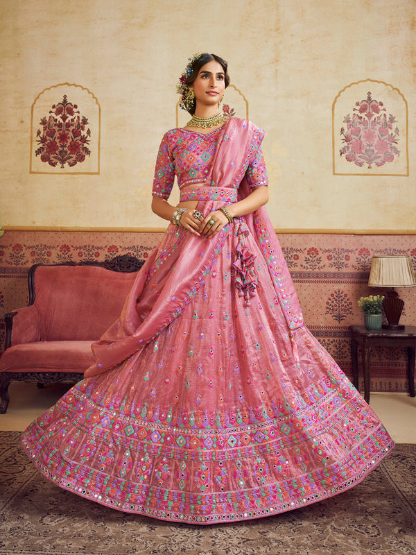 Pink Latest Lehenga Choli For Women