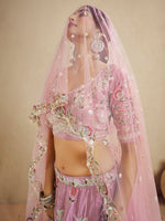 satin silk lehenga choli in pink with sequins work