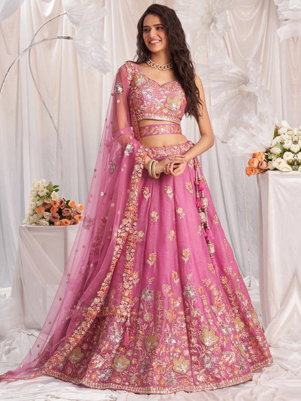 Pink Indian Lehenga Choli for Wedding