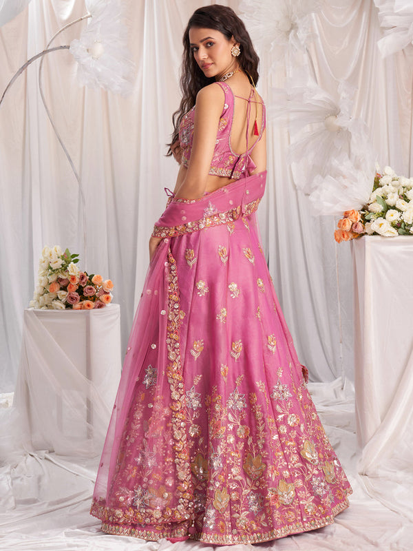 Pink Indian Lehenga Choli for Wedding