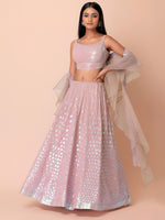 Trendy Pink Georgette Lehenga Choli