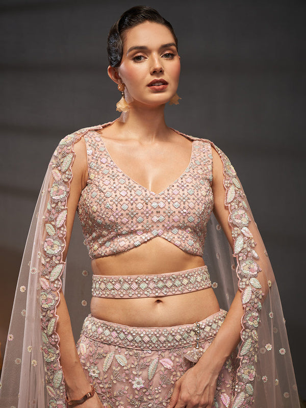 Designer Mauve Bridal Lehenga Choli