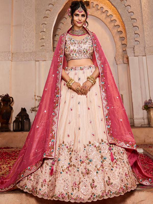 Pink Bridal Wear Lehenga Choli