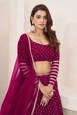 Pink Georgette Lehenga Choli for Wedding Function