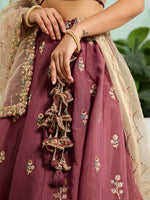 designer purple georgette bridal lehenga with dupatta