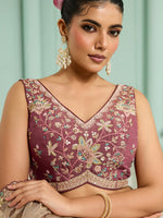 purple sequins embroidered lehenga choli for women