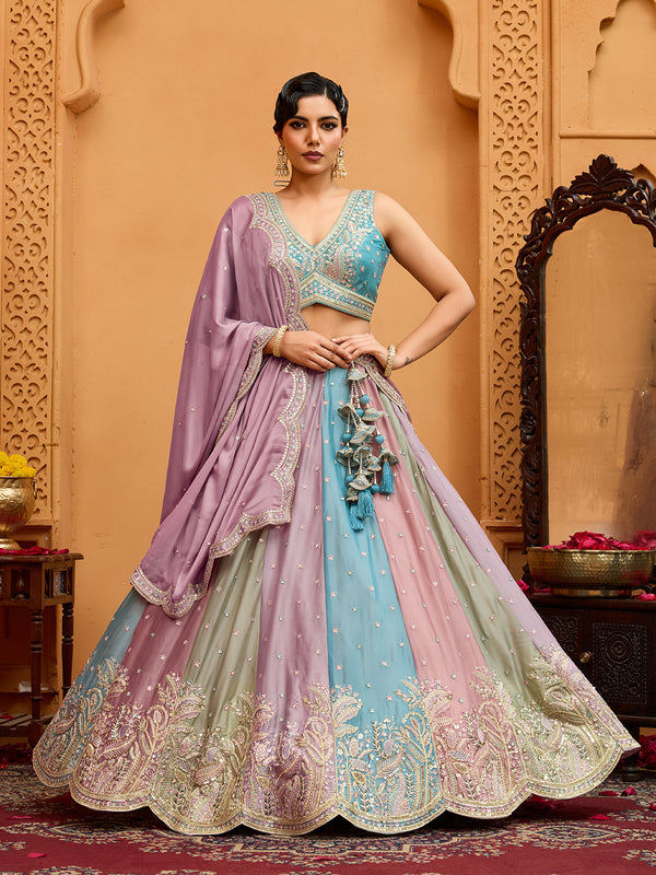 Premium Georgette Lehenga Choli – Reception Wear