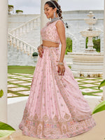 pink traditional silk wedding lehenga with dupatta