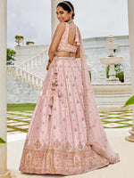 pink bridal silk lehenga for wedding and engagement