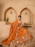 elegant tissue lehenga choli with heavy embroidery