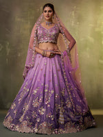designer orange tissue lehenga choli for women