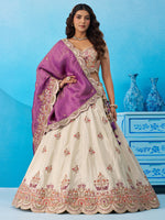purple embroidered lehenga choli for wedding and festive wear