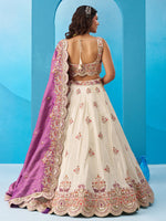 purple wedding outfit with sequins embroidered lehenga