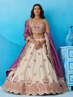 purple designer lehenga for engagement and reception